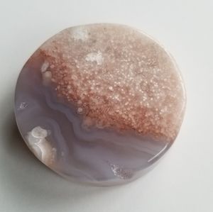 Pink Amethyst Flower Agate Disc